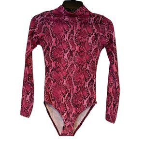 Bodysuit Dancewear Pink Snakeskin Womens 6 Gymnastics Parisian NEW